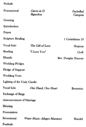 Collier Wedding Details The Wedding Ceremony Was Held Saay October 5 2002 At 4 00 P M St John S Ucc On 6th And Walnut In Allentown Pa Order Of Service